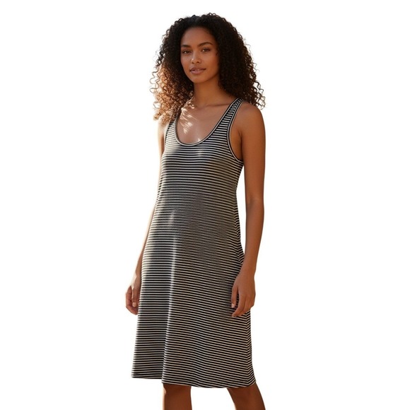 Madewell Tops - MADEWELL Striped Tank Dress S Black White Sleeveless Cotton‎ Casual NWOT Coastal